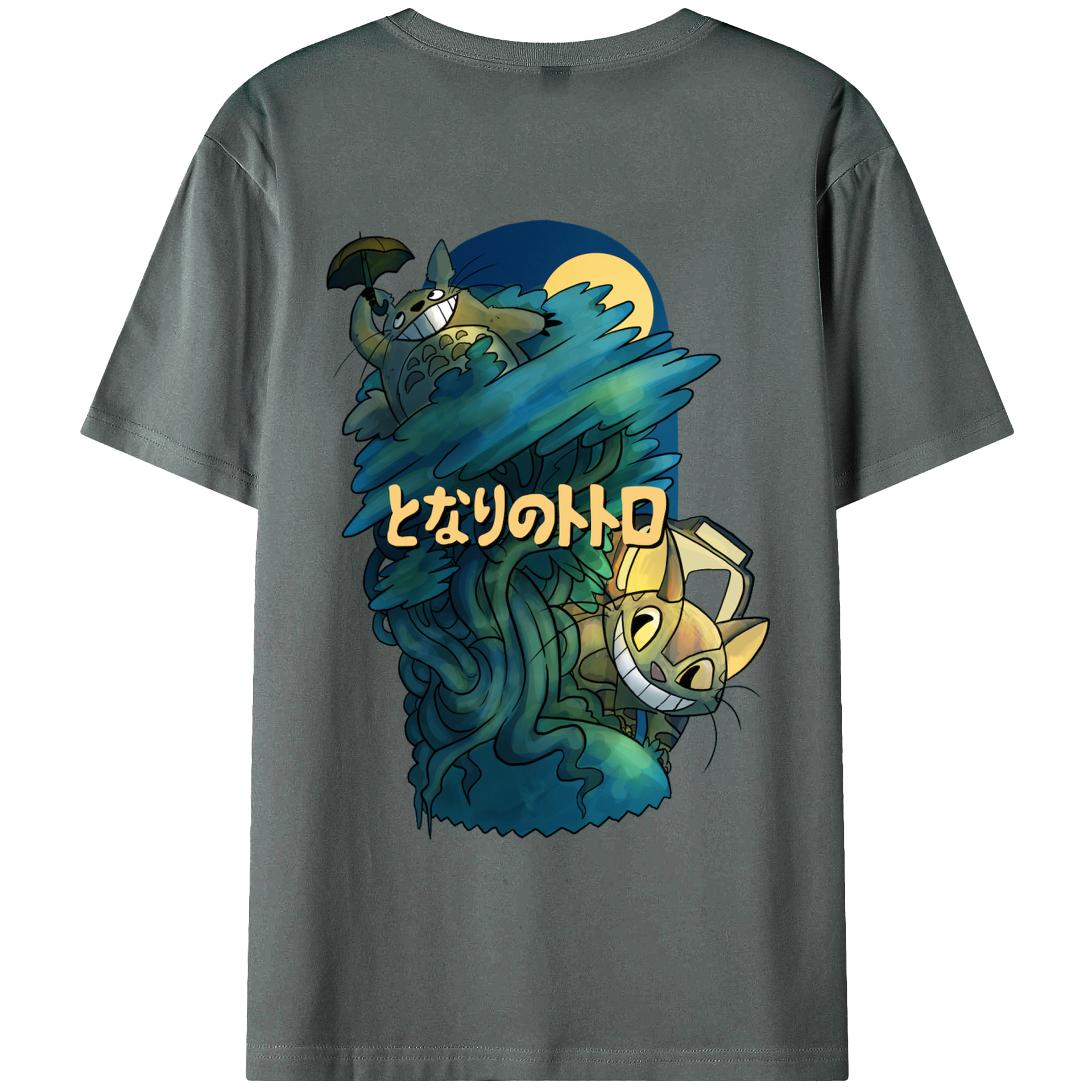 （画像用） となりのトトロ 草壁メイ 草壁サツキ My Neighbor Totoro Satsuki Kusakabe Mei Kusakabe 綿100％ メンズ半袖Tシャツ（バックプリント） 通気性